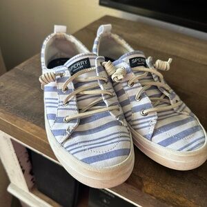 Sperry Light Blue Striped Sneakers